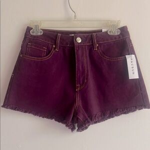PacSun Purple Denim Jean Shorts Frayed Hem